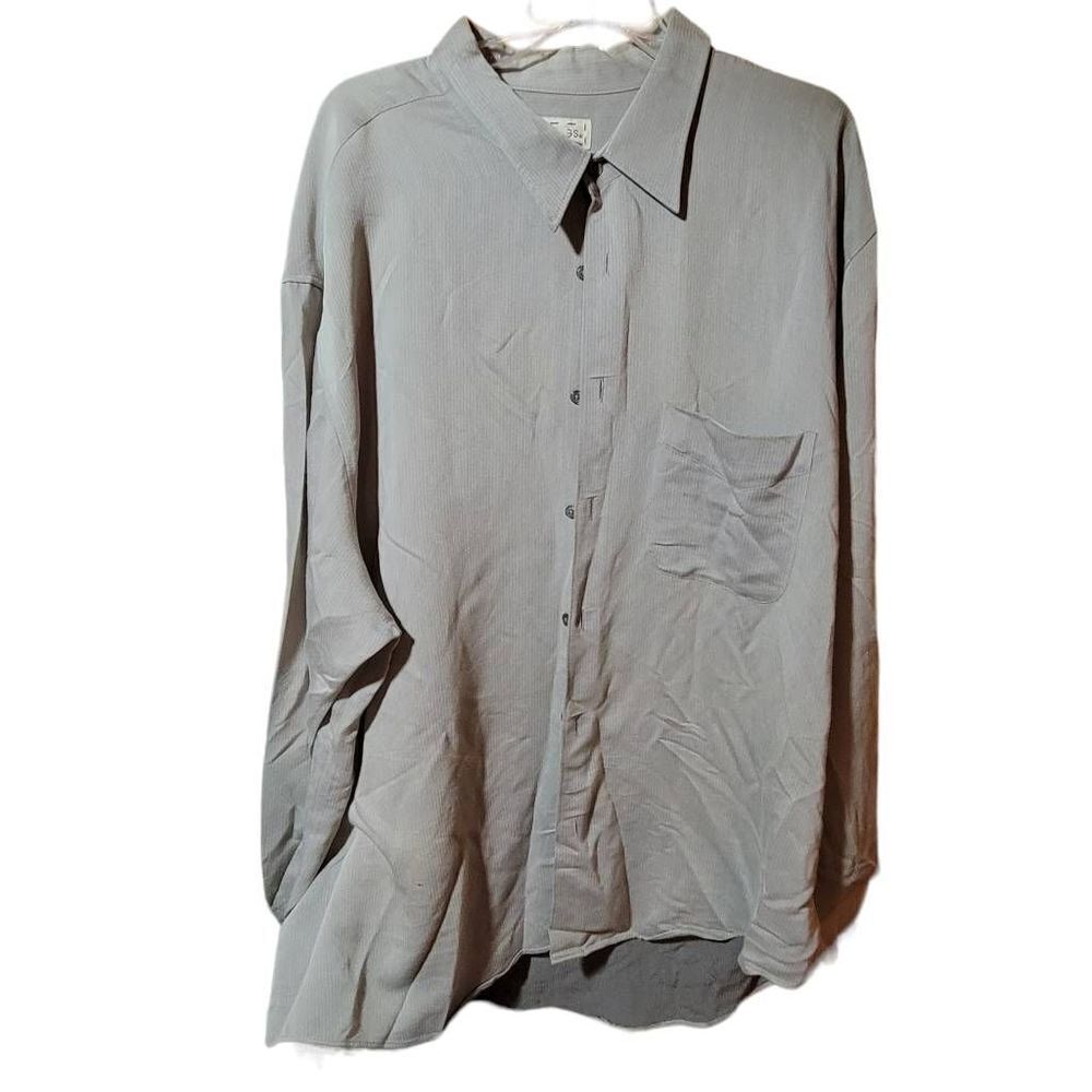 Crossings Gray Buttondown Long Sleeve  Dress Shirt XXXL